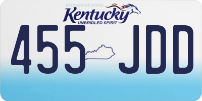 KY license plate 455JDD