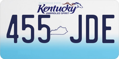 KY license plate 455JDE