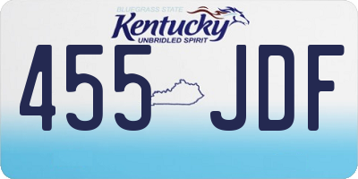 KY license plate 455JDF