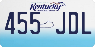 KY license plate 455JDL