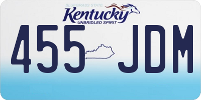 KY license plate 455JDM