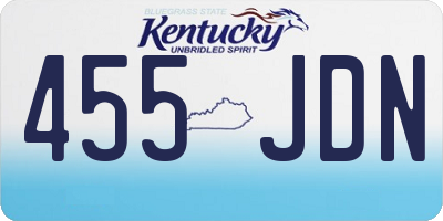 KY license plate 455JDN