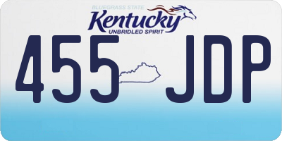 KY license plate 455JDP