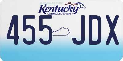 KY license plate 455JDX