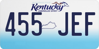 KY license plate 455JEF