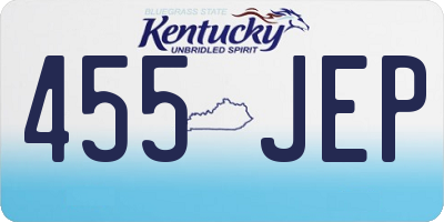 KY license plate 455JEP