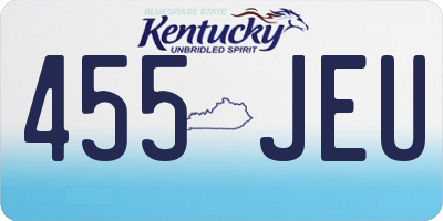 KY license plate 455JEU