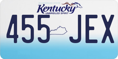 KY license plate 455JEX