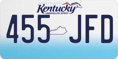 KY license plate 455JFD