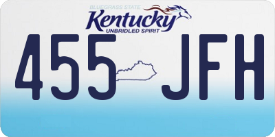 KY license plate 455JFH
