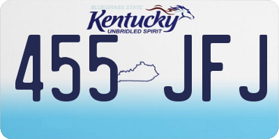 KY license plate 455JFJ