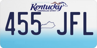 KY license plate 455JFL