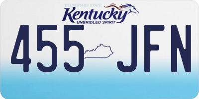 KY license plate 455JFN