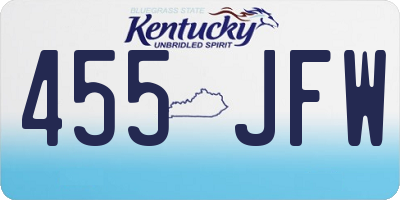 KY license plate 455JFW