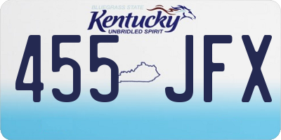 KY license plate 455JFX