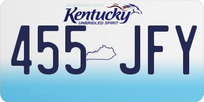 KY license plate 455JFY