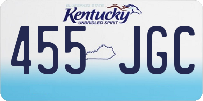KY license plate 455JGC