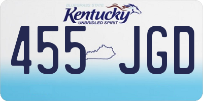 KY license plate 455JGD