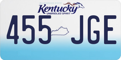 KY license plate 455JGE