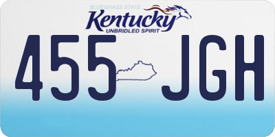 KY license plate 455JGH