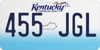 KY license plate 455JGL