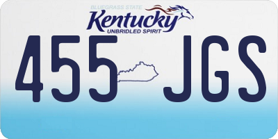 KY license plate 455JGS