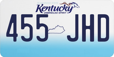 KY license plate 455JHD