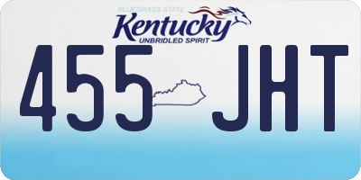 KY license plate 455JHT