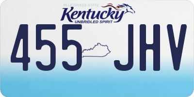 KY license plate 455JHV