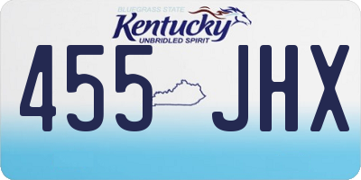 KY license plate 455JHX