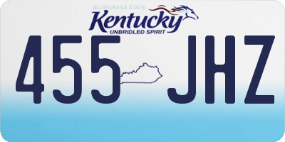 KY license plate 455JHZ