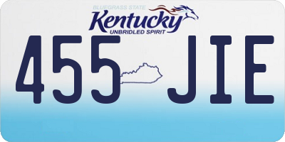 KY license plate 455JIE