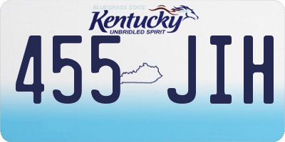 KY license plate 455JIH