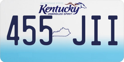 KY license plate 455JII
