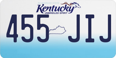 KY license plate 455JIJ