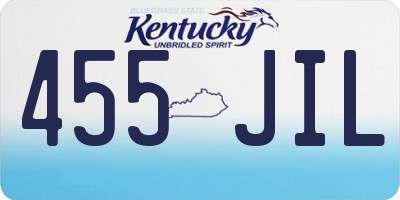 KY license plate 455JIL