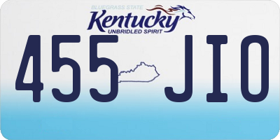 KY license plate 455JIO