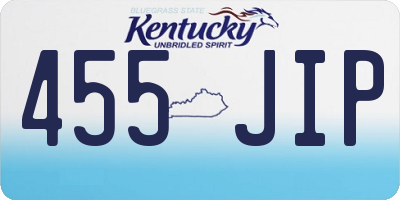 KY license plate 455JIP