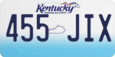 KY license plate 455JIX