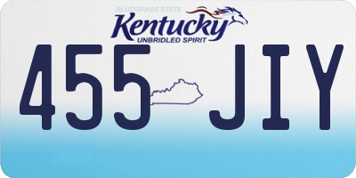 KY license plate 455JIY