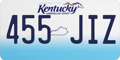 KY license plate 455JIZ