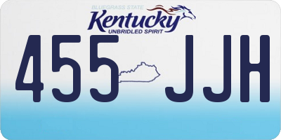 KY license plate 455JJH