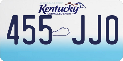 KY license plate 455JJO