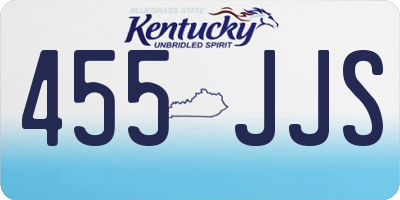 KY license plate 455JJS