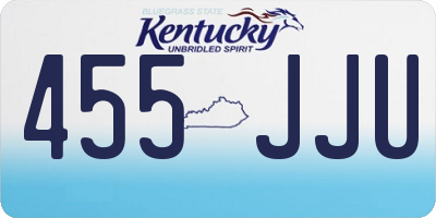 KY license plate 455JJU