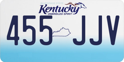 KY license plate 455JJV