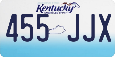 KY license plate 455JJX