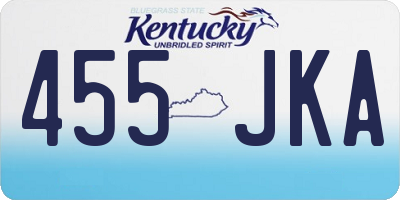 KY license plate 455JKA