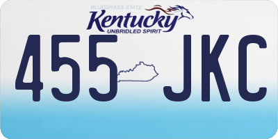 KY license plate 455JKC