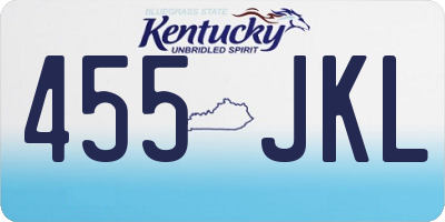 KY license plate 455JKL